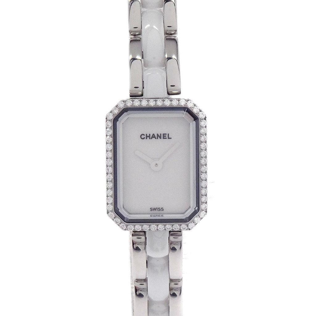 Chanel Premiere H2132 Quartz Watch Ceramic SS Diamond