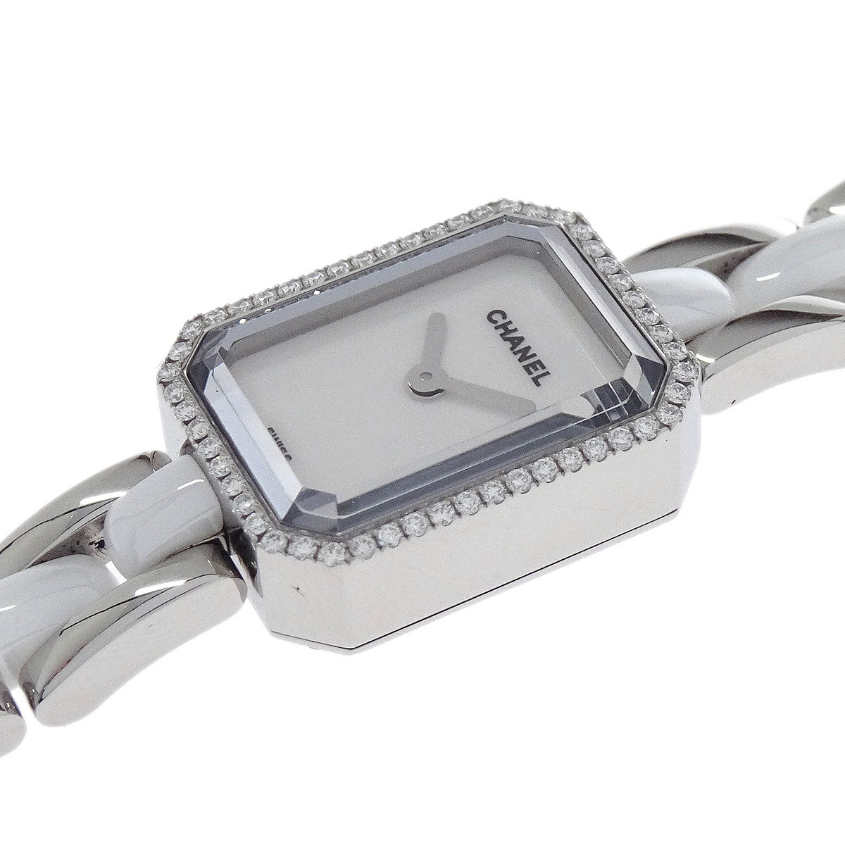 Chanel Premiere H2132 Quartz Watch Ceramic SS Diamond