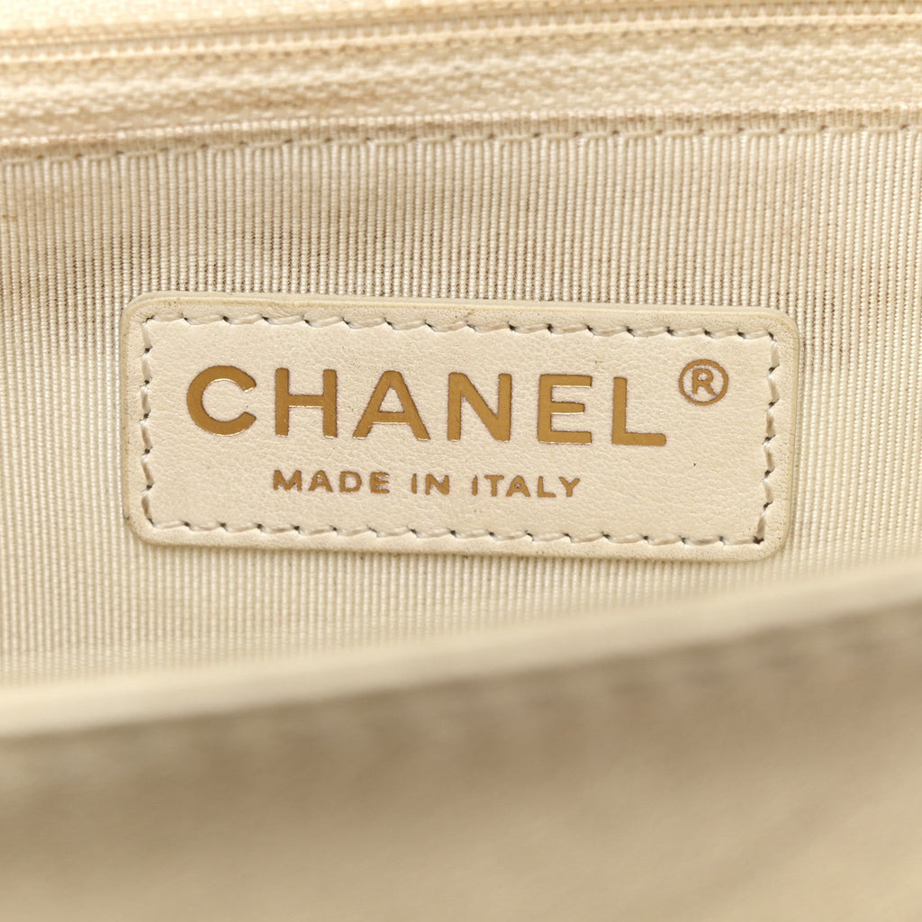 Chanel Lambskin Perforated Quilted New Medium Boy Flap Gold