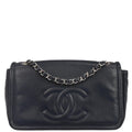 Chanel 2011 Navy Caviar Skin Timeless CC Flap Bag Shoulder Bag