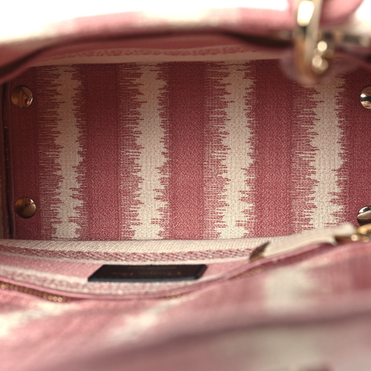 Christian Dior Canvas Medium D-Stripes Lady D-Lite Pink