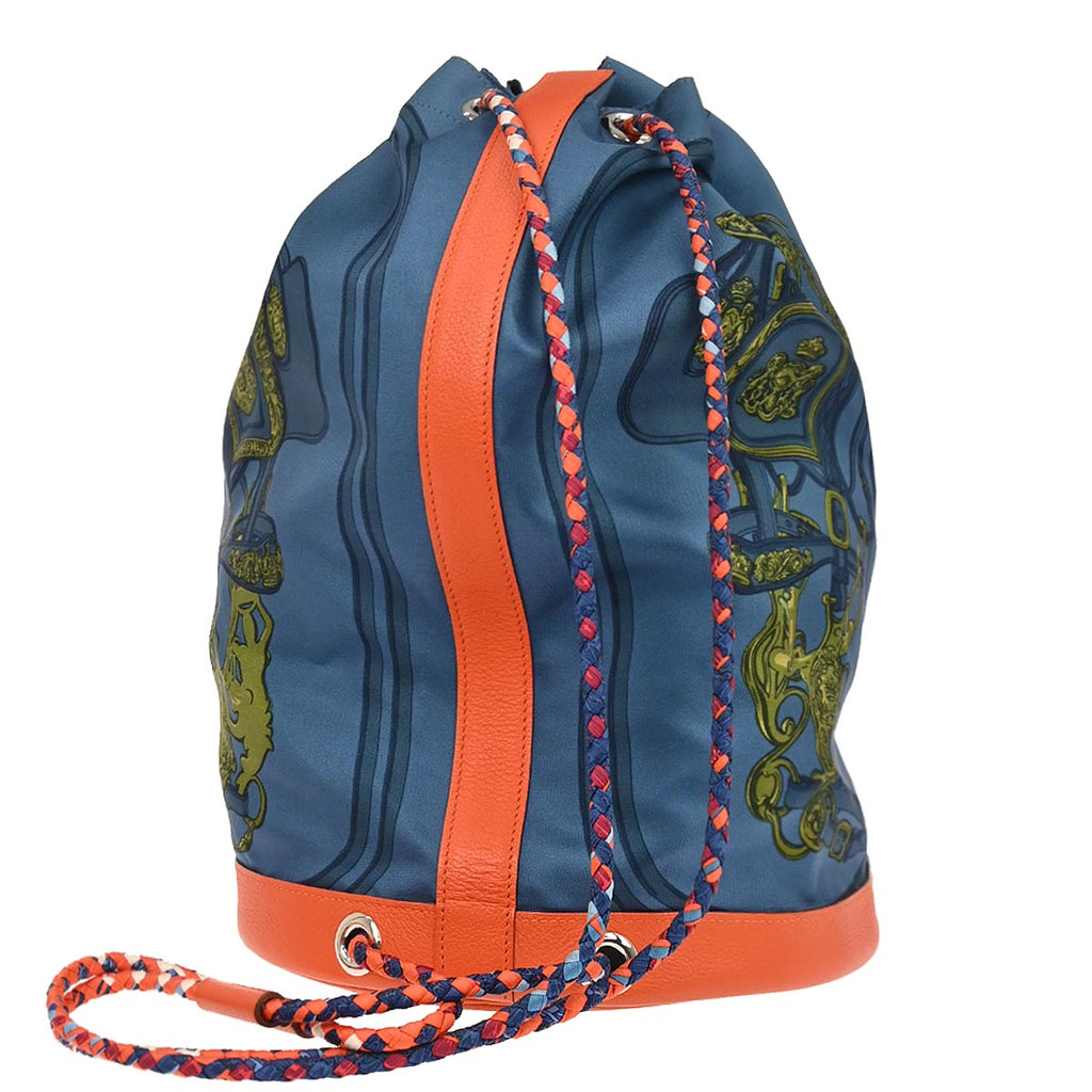 Hermes Blue Orange Evercolor Silk Sac Soie Cool 22 Shoulder Bag