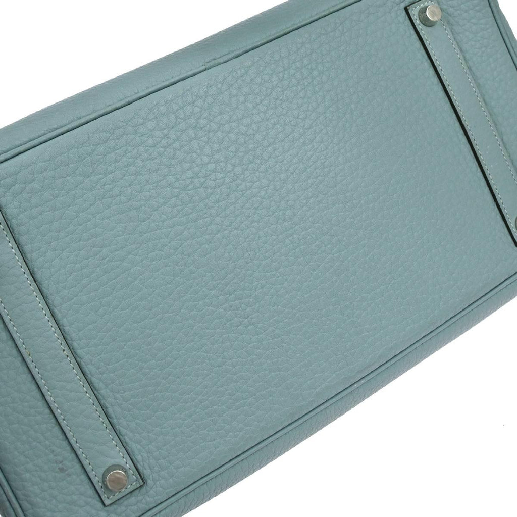 Hermes Ciel Taurillon Clemence Birkin 35 Handbag