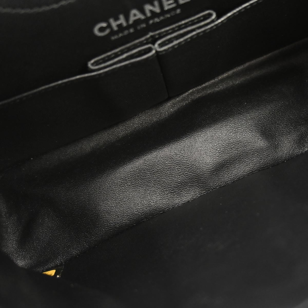 Chanel 2012 Black Calfskin Icon 2.55 Medium Classic Double Flap Shoulder Bag