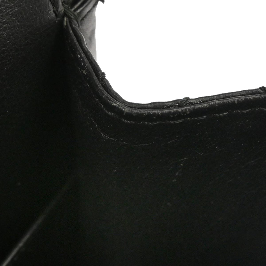 Chanel 2012 Black Calfskin Icon 2.55 Medium Classic Double Flap Shoulder Bag