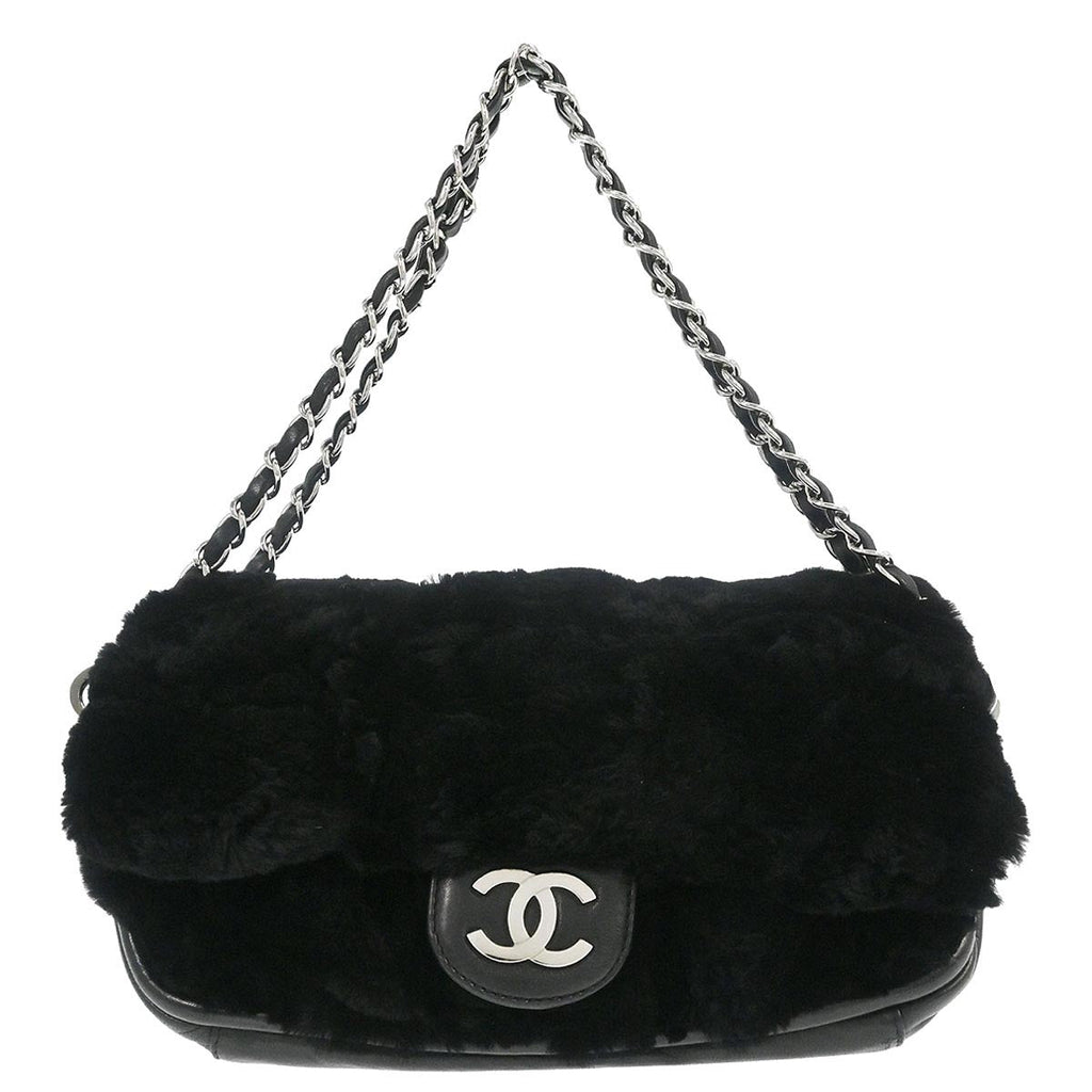 Chanel 2006-2008 Black Lapin Fur Handbag