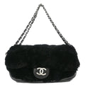 Chanel 2006-2008 Black Lapin Fur Handbag