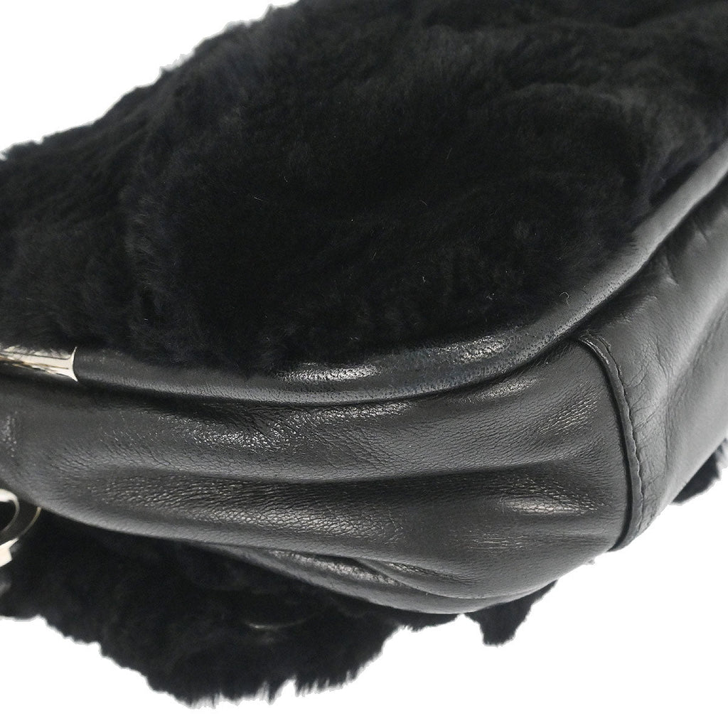 Chanel 2006-2008 Black Lapin Fur Handbag