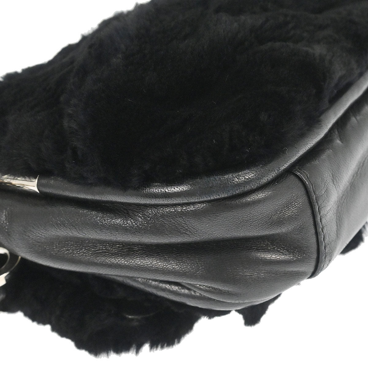Chanel 2006-2008 Black Lapin Fur Handbag