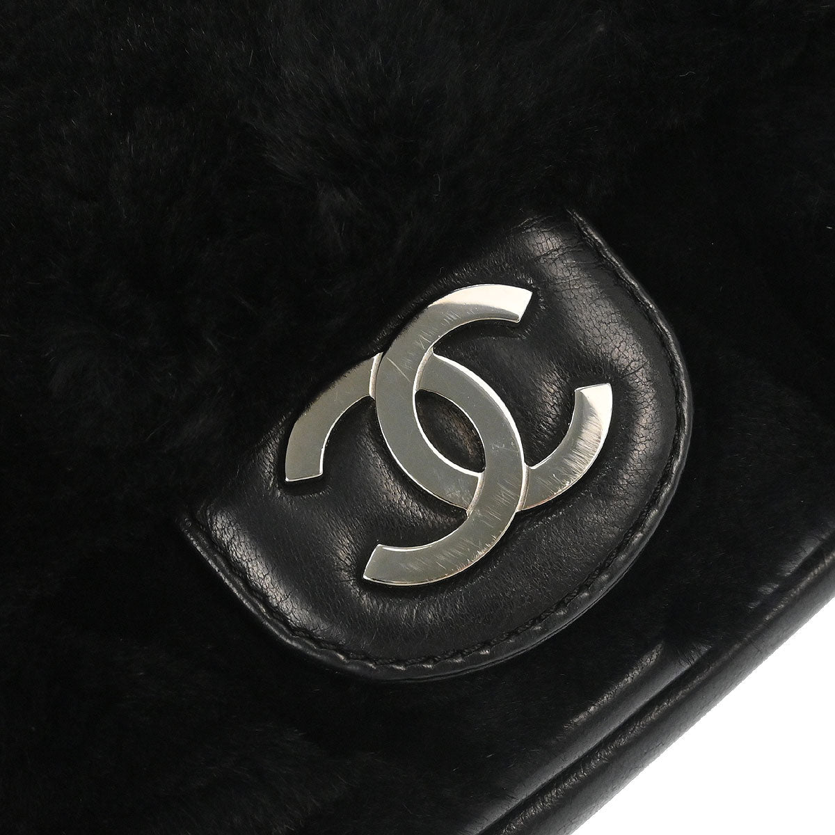 Chanel 2006-2008 Black Lapin Fur Handbag