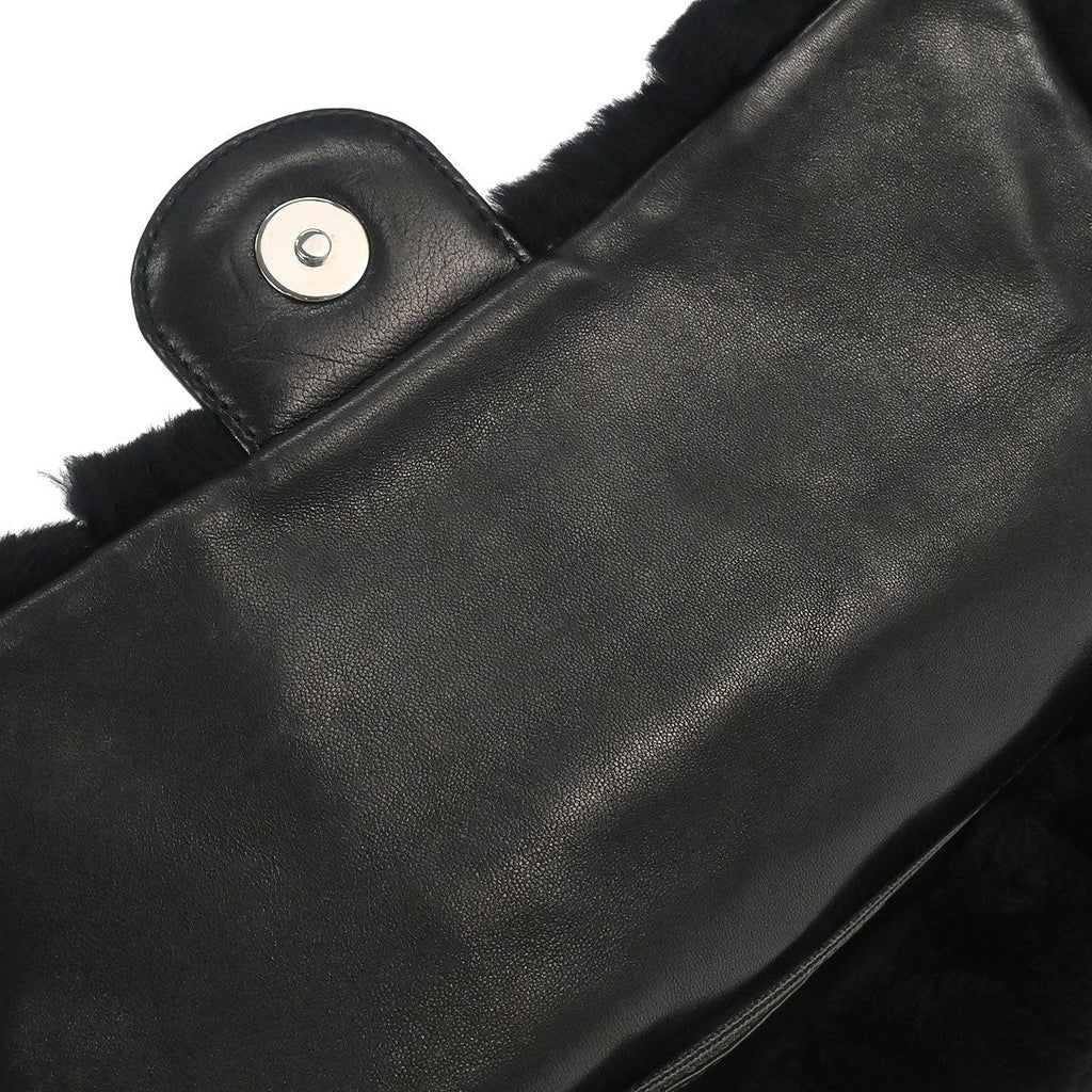 Chanel 2006-2008 Black Lapin Fur Handbag