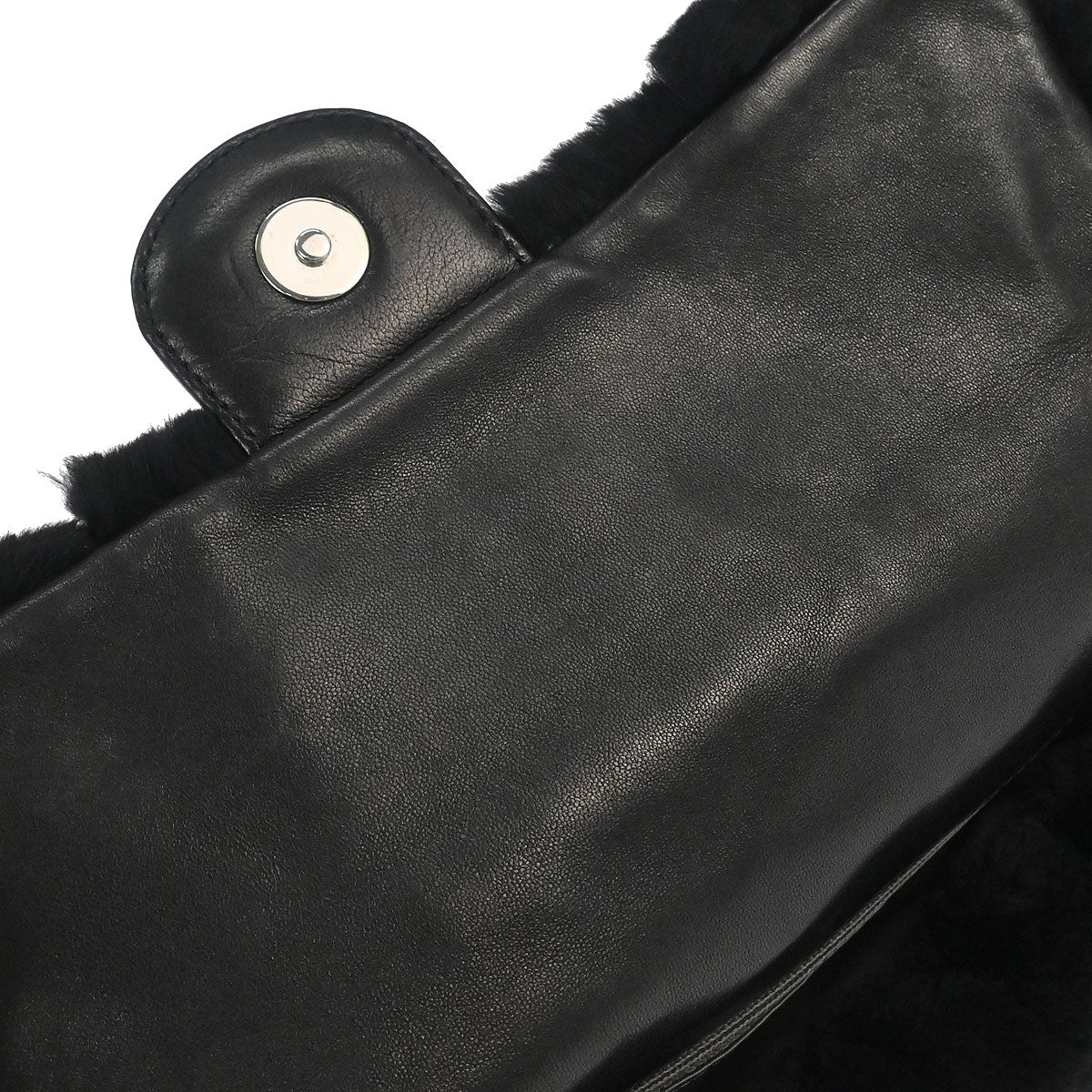 Chanel 2006-2008 Black Lapin Fur Handbag