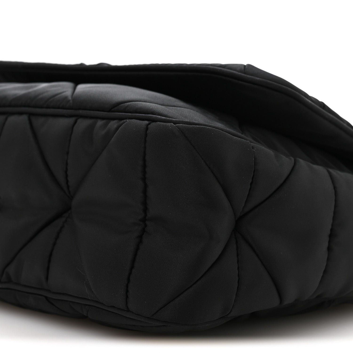 Prada Re-Nylon Quilted Padded Flap Shoulder Bag Black