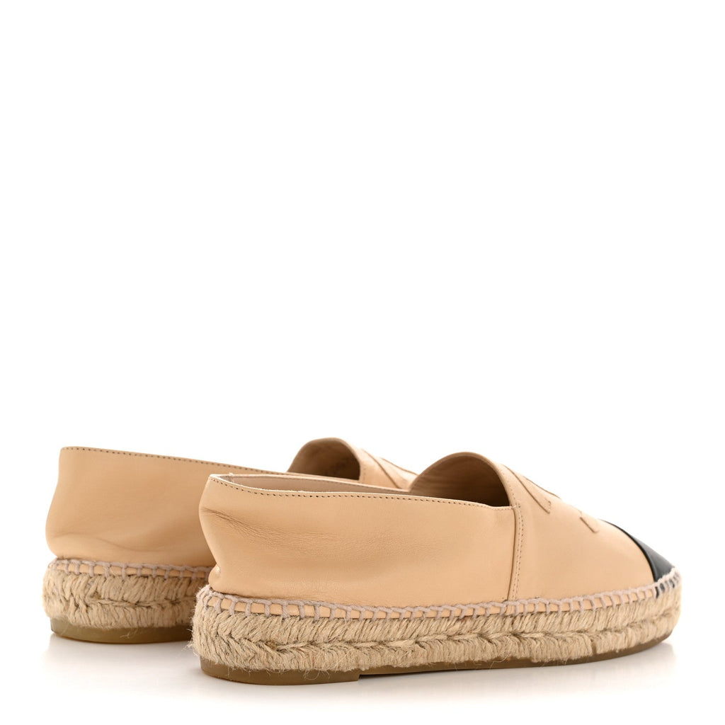 Lambskin CC Espadrilles 37 Beige Black