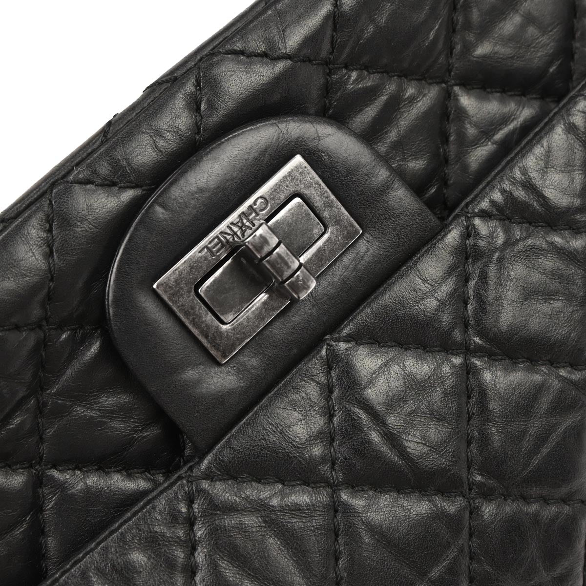 Chanel 2011 Black Calfskin Mademoiselle Lock Shoulder Bag