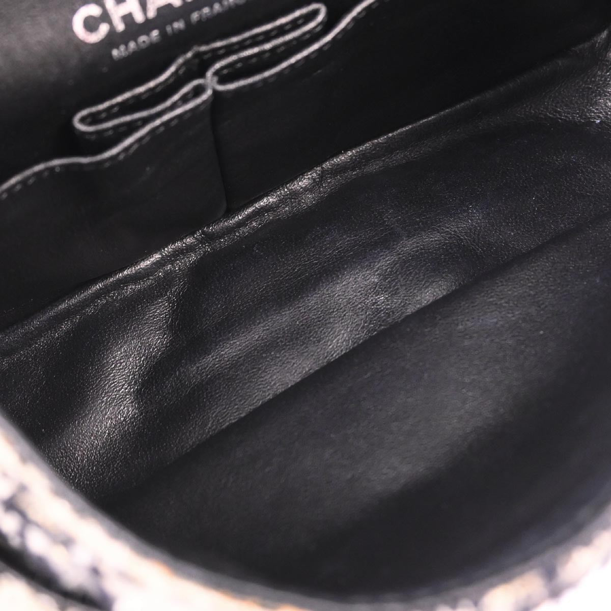 Chanel 2010-2011 Black Tweed 2.55 Medium Classic Double Flap Shoulder Bag