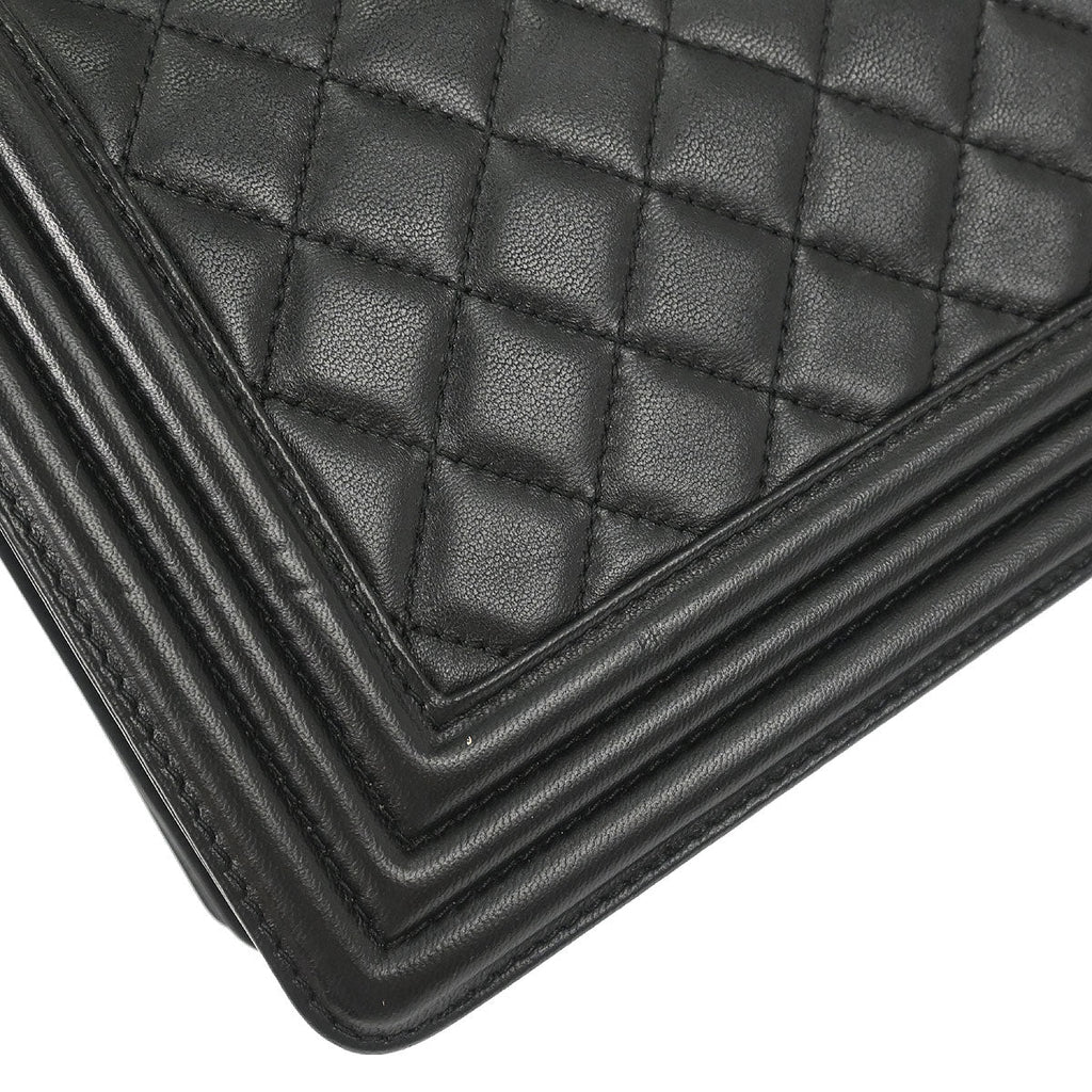 Boy Chanel 2013-2014 Black Lambskin Medium Shoulder Bag