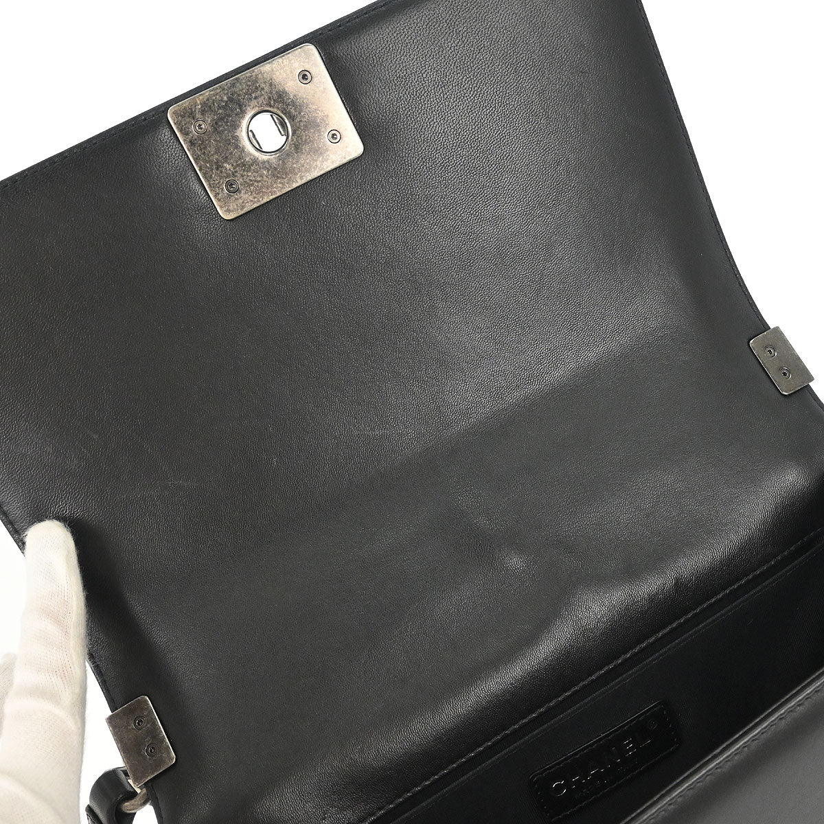 Boy Chanel 2013-2014 Black Lambskin Medium Shoulder Bag
