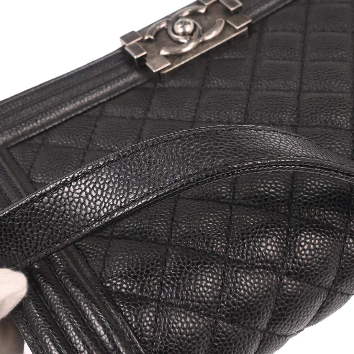 Boy Chanel 2014-2015 Black Caviar Skin Medium Shoulder Bag