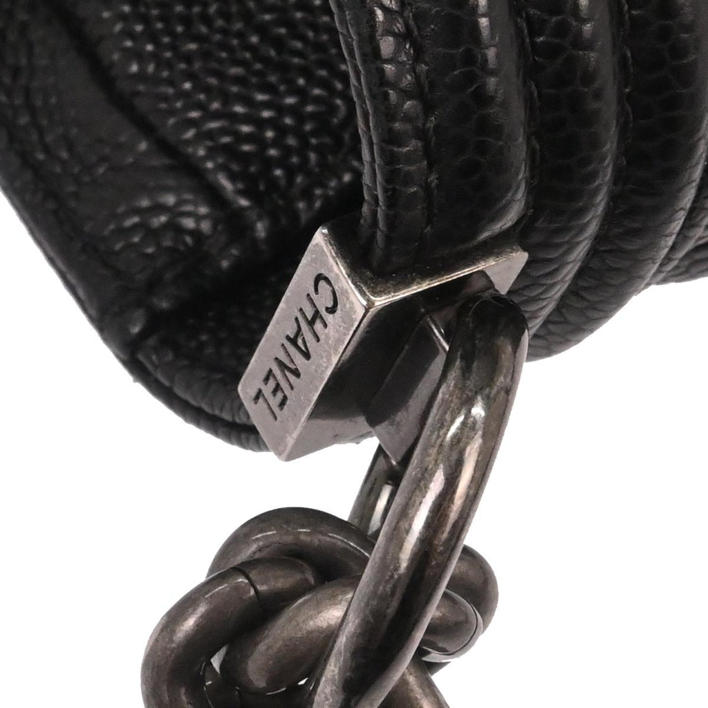 Boy Chanel 2014-2015 Black Caviar Skin Medium Shoulder Bag