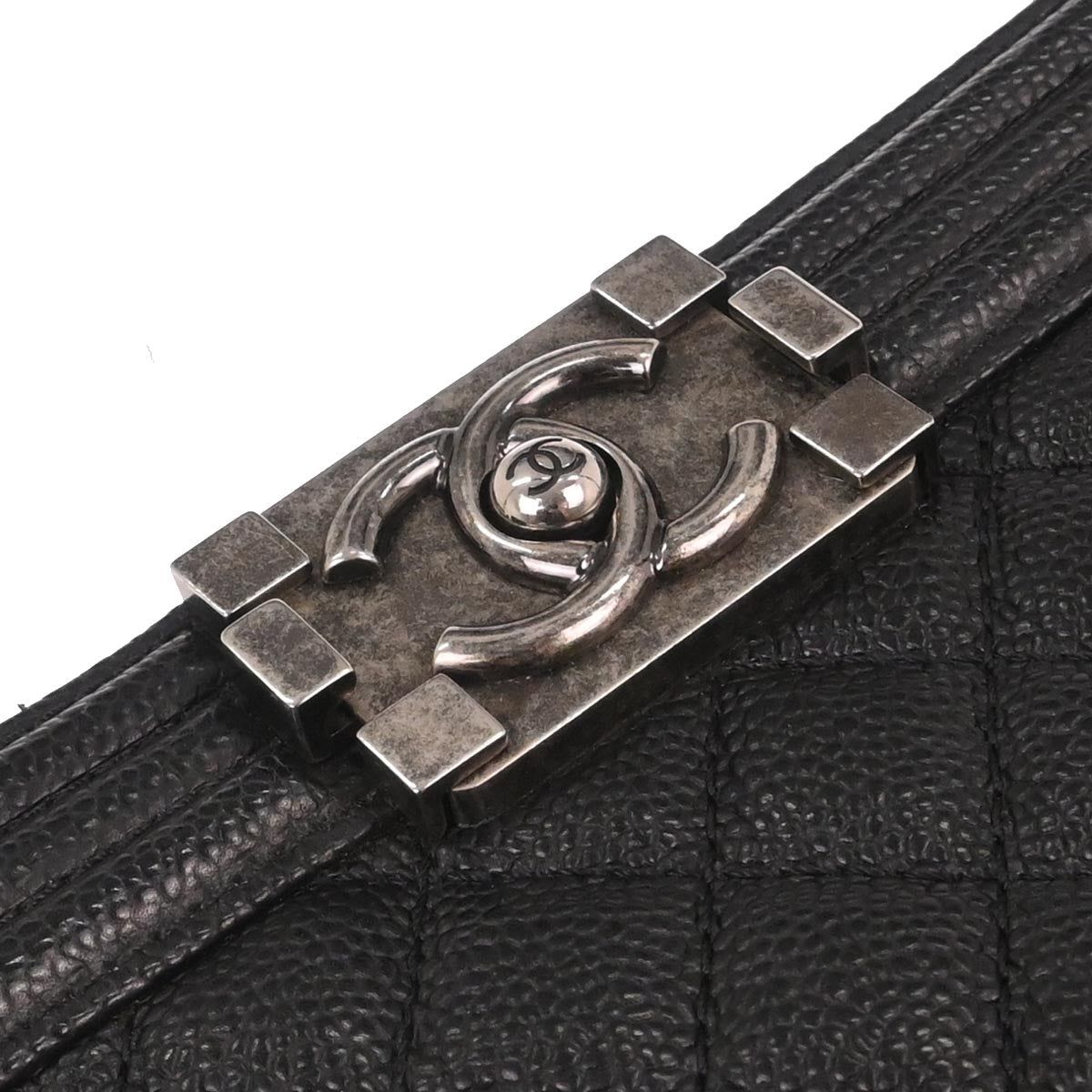 Boy Chanel 2014-2015 Black Caviar Skin Medium Shoulder Bag