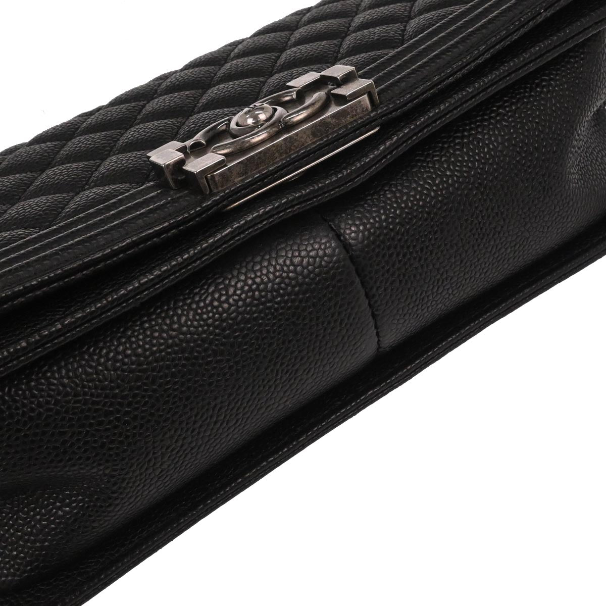 Boy Chanel 2014-2015 Black Caviar Skin Medium Shoulder Bag