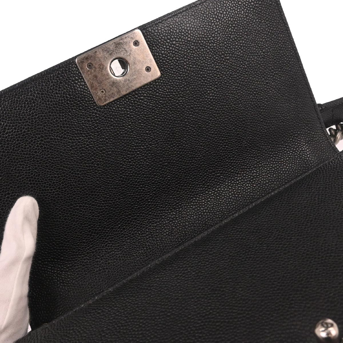 Boy Chanel 2014-2015 Black Caviar Skin Medium Shoulder Bag