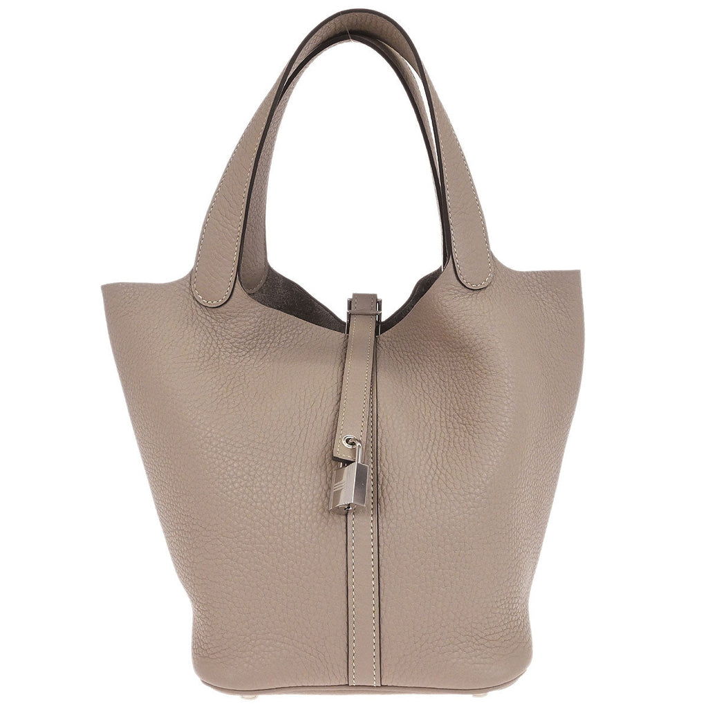 Hermes Gris Tourterelle Taurillon Picotin Lock 22 MM Handbag