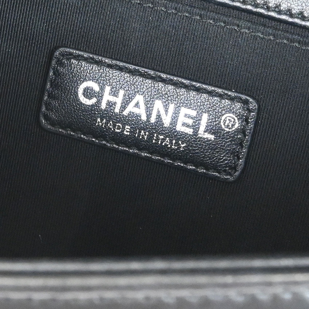 Boy Chanel 2017-2018 Black Lambskin Sequins Medium Shoulder Bag