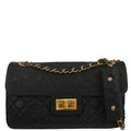 Chanel 2012 Black Caviar Skin Mademoiselle Lock Shoulder Bag