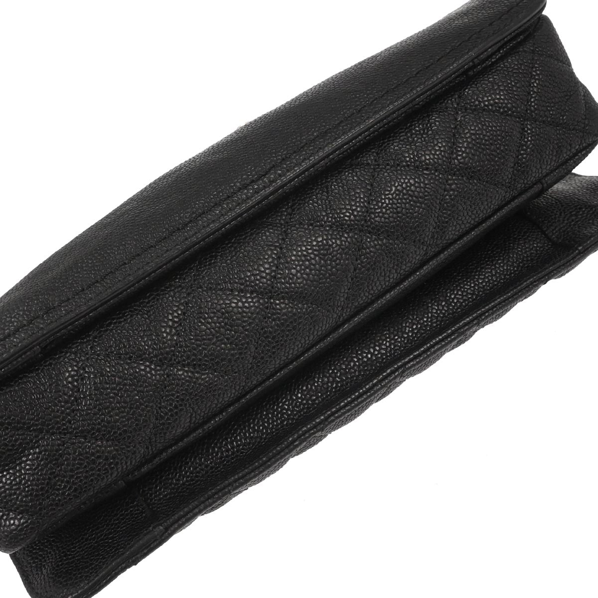 Chanel 2012 Black Caviar Skin Mademoiselle Lock Shoulder Bag