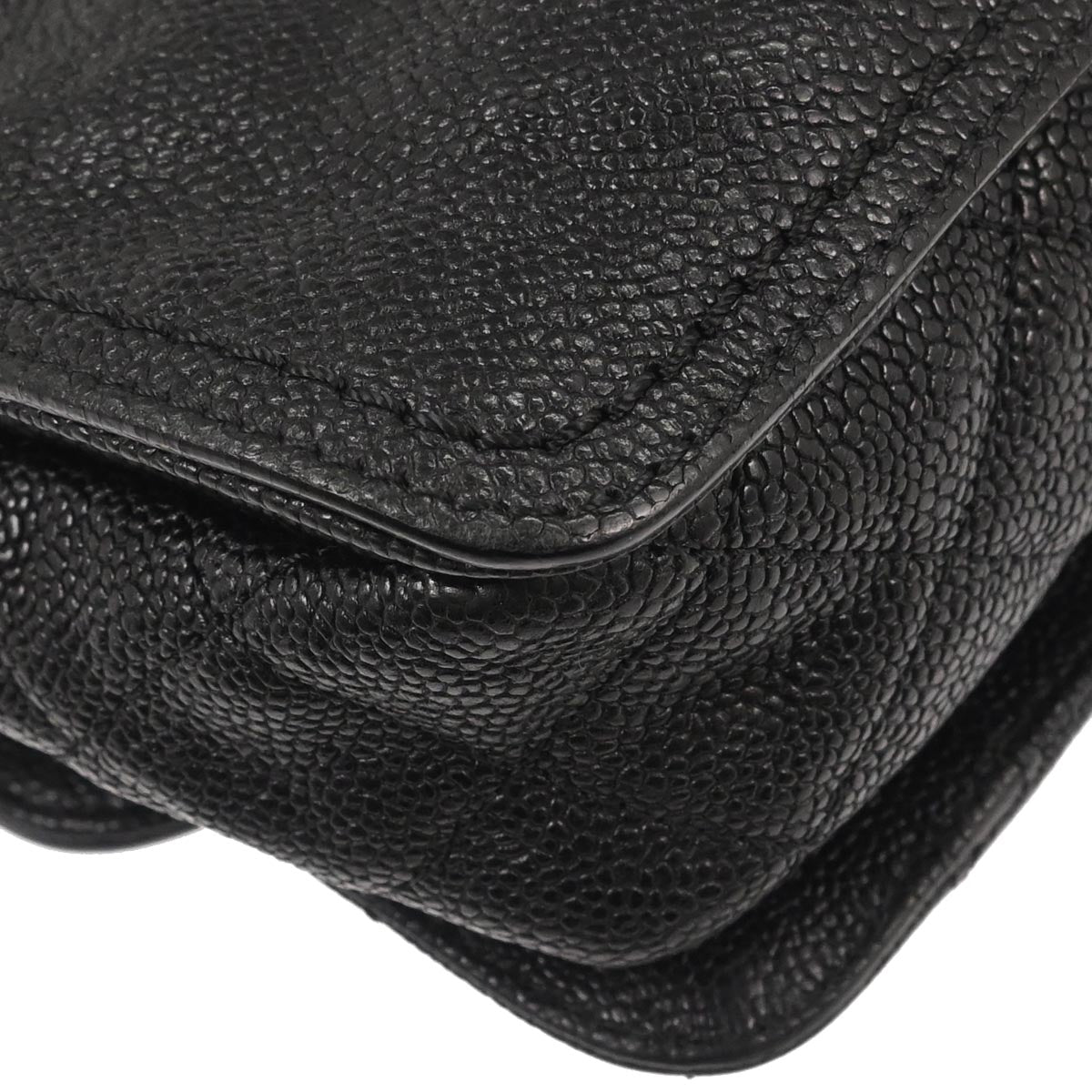 Chanel 2012 Black Caviar Skin Mademoiselle Lock Shoulder Bag