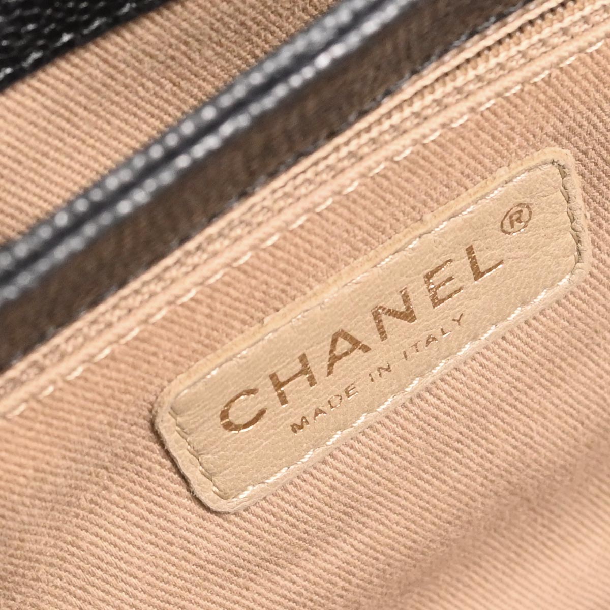 Chanel 2012 Black Caviar Skin Mademoiselle Lock Shoulder Bag