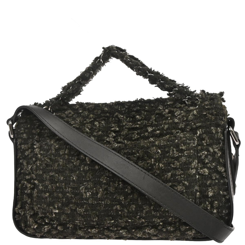 Chanel 2011 Black Tweed Jumbo 2way Shoulder Handbag