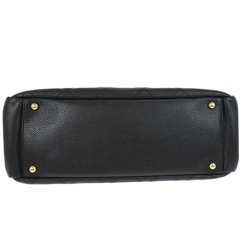 Chanel 2013-2014 Black Caviar Skin Timeless CC Chain Tote Bag