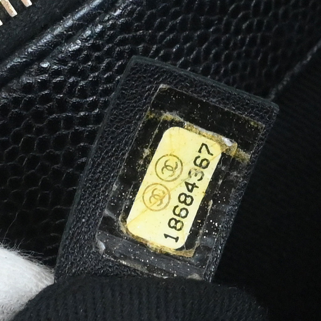 Chanel 2013-2014 Black Caviar Skin Timeless CC Chain Tote Bag