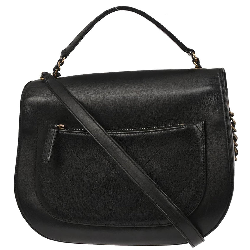 Chanel 2017-2018 Black Calfskin Coco Curve 2way Shoulder Handbag