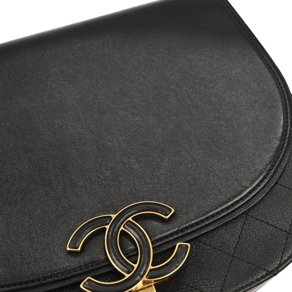Chanel 2017-2018 Black Calfskin Coco Curve 2way Shoulder Handbag