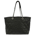 Chanel 2014-2015 Black Caviar Skin Tote Chain Handbag