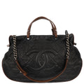 Chanel 2012 Black Lambskin Country Chic Tote Shoulder Handbag