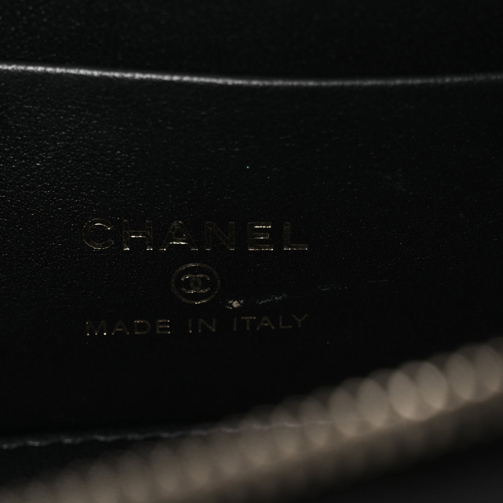 Chanel Lambskin Quilted Small Pillow Crush Vanity Case With Chain Black