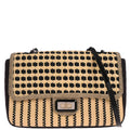Chanel 2011 Beige Raffia Jumbo Mademoiselle Lock Shoulder Bag
