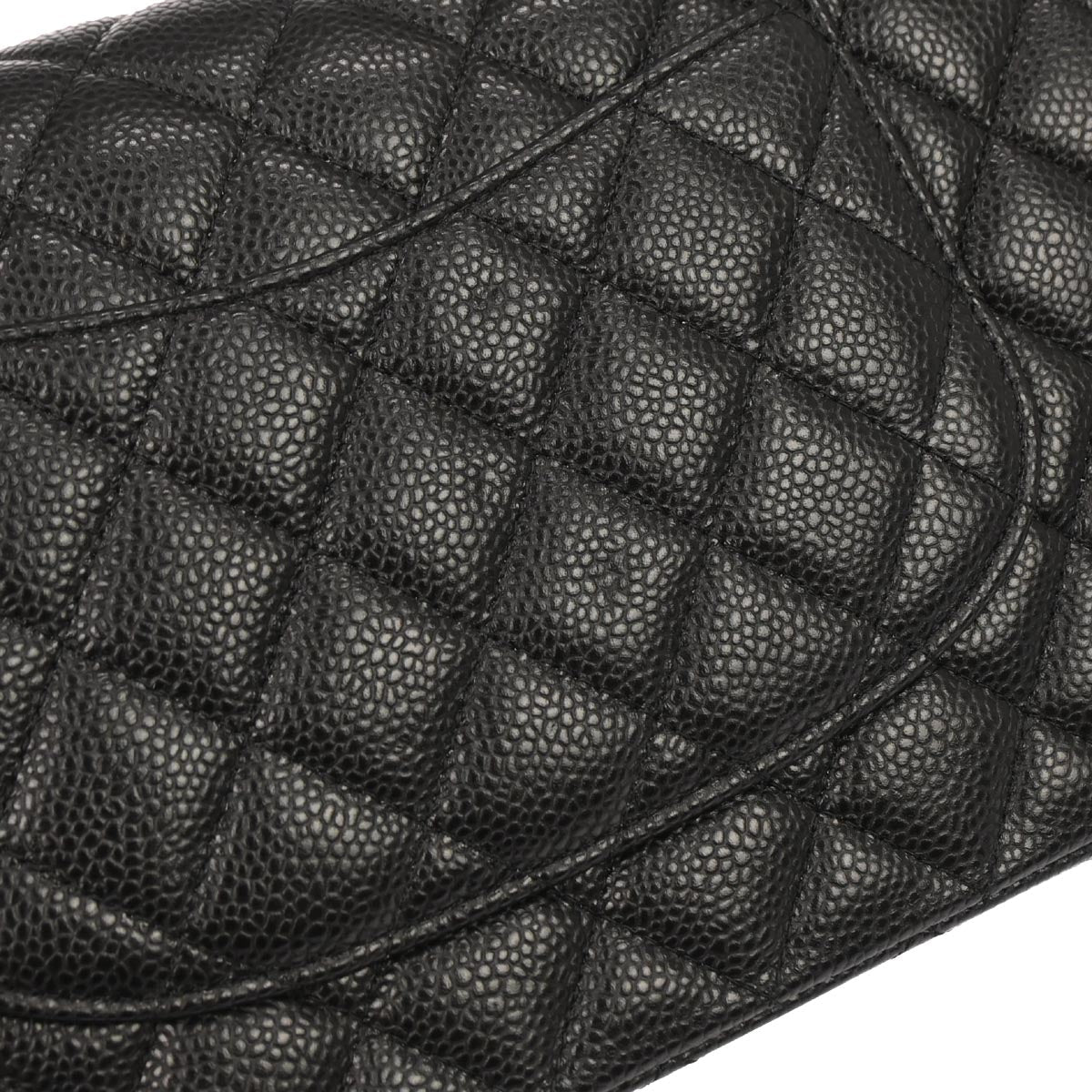 Chanel 2017 Black Caviar Skin Medium Classic Double Flap Shoulder Bag