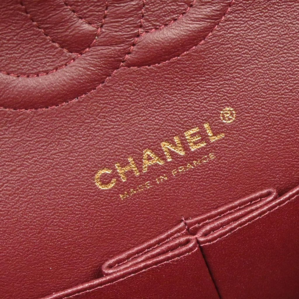 Chanel 2017 Black Caviar Skin Medium Classic Double Flap Shoulder Bag