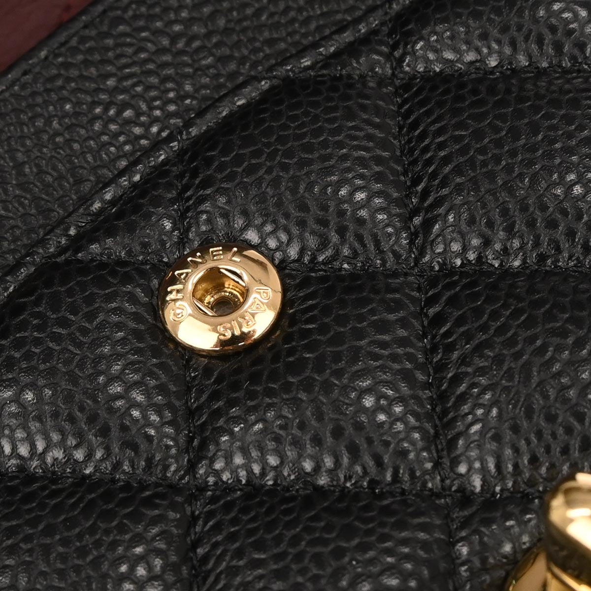 Chanel 2017 Black Caviar Skin Medium Classic Double Flap Shoulder Bag