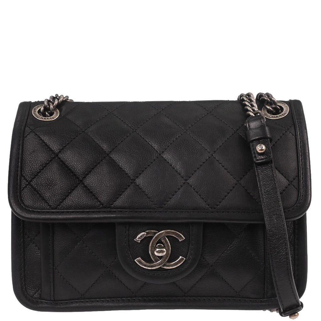 Chanel 2014-2015 Black Calfskin French Riviera Shoulder Bag