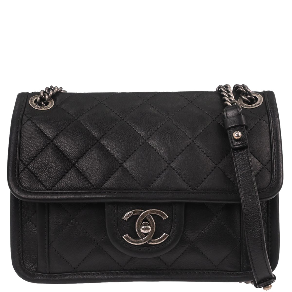 Chanel 2014-2015 Black Calfskin French Riviera Shoulder Bag