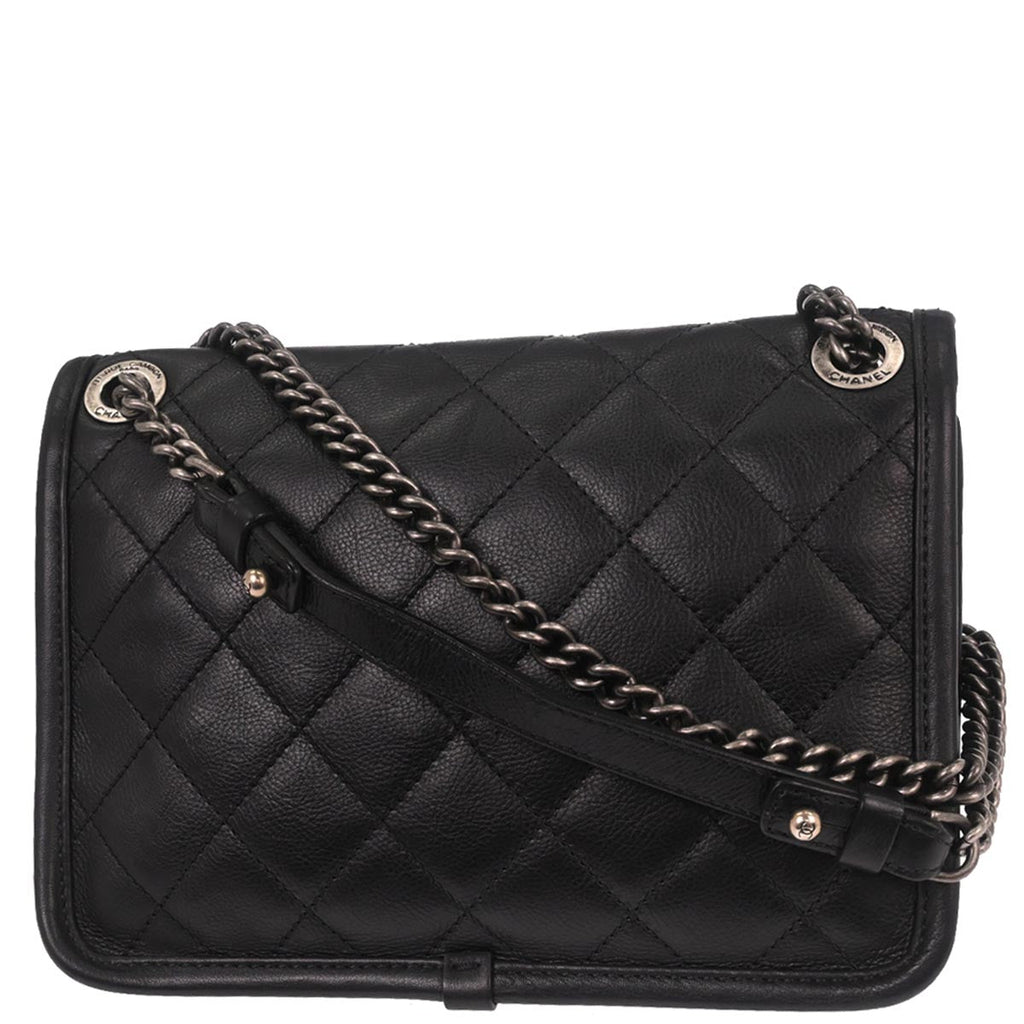 Chanel 2014-2015 Black Calfskin French Riviera Shoulder Bag