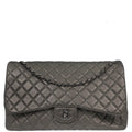 Chanel 2019 Silver Lambskin Flap Shoulder Bag