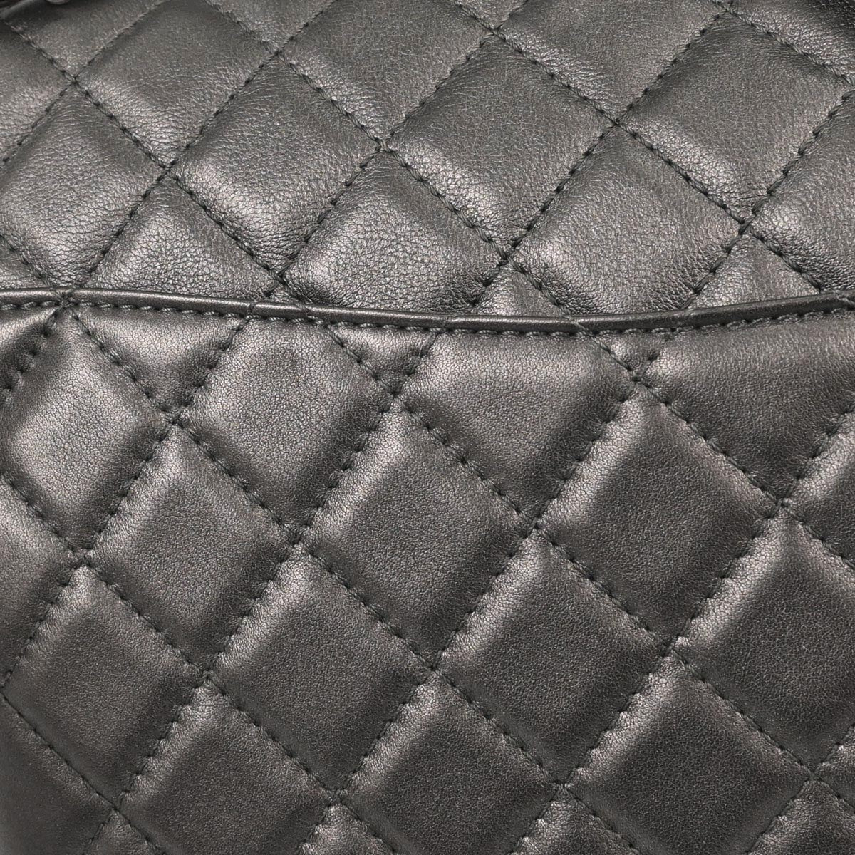 Chanel 2019 Silver Lambskin Flap Shoulder Bag